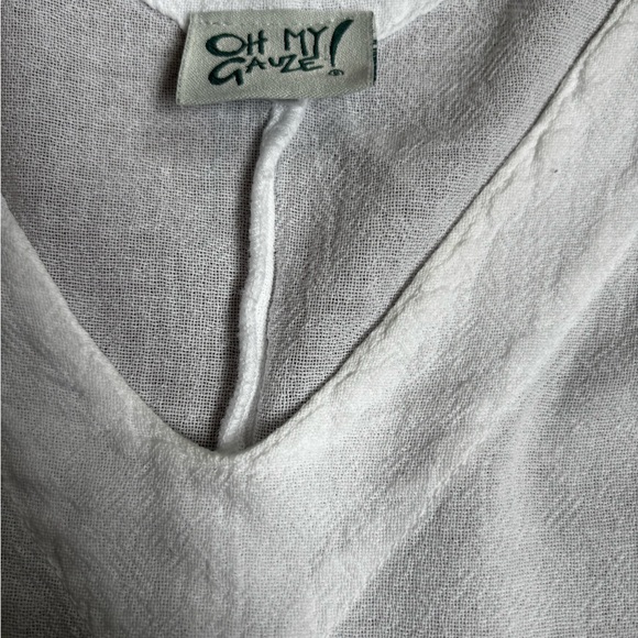 Oh my Gauze Lynn Cotton Gauze Blouse Snow Size 3 V Neck XXL Lagenlook - Picture 10 of 10
